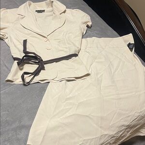 Elegant Cream Skirt Set